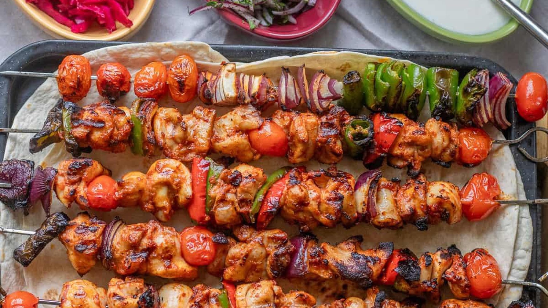 Mesquite charcoal-grilled kabobs